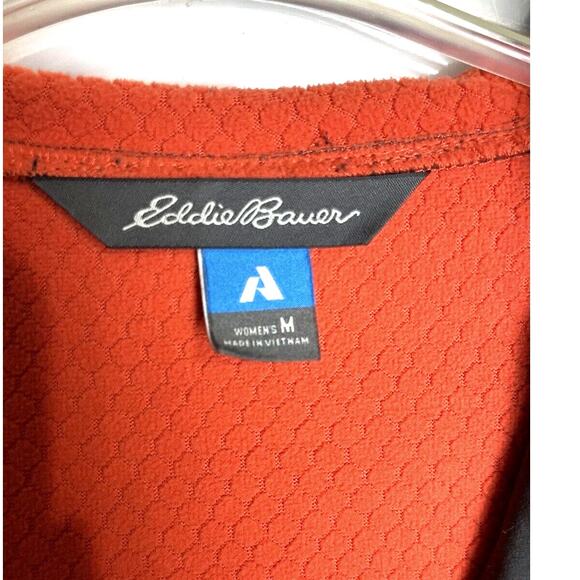Eddie Bauer First Ascent Vented Full Zip Hiking Softshell Orange/Grey Womens Med - Picture 3 of 16
